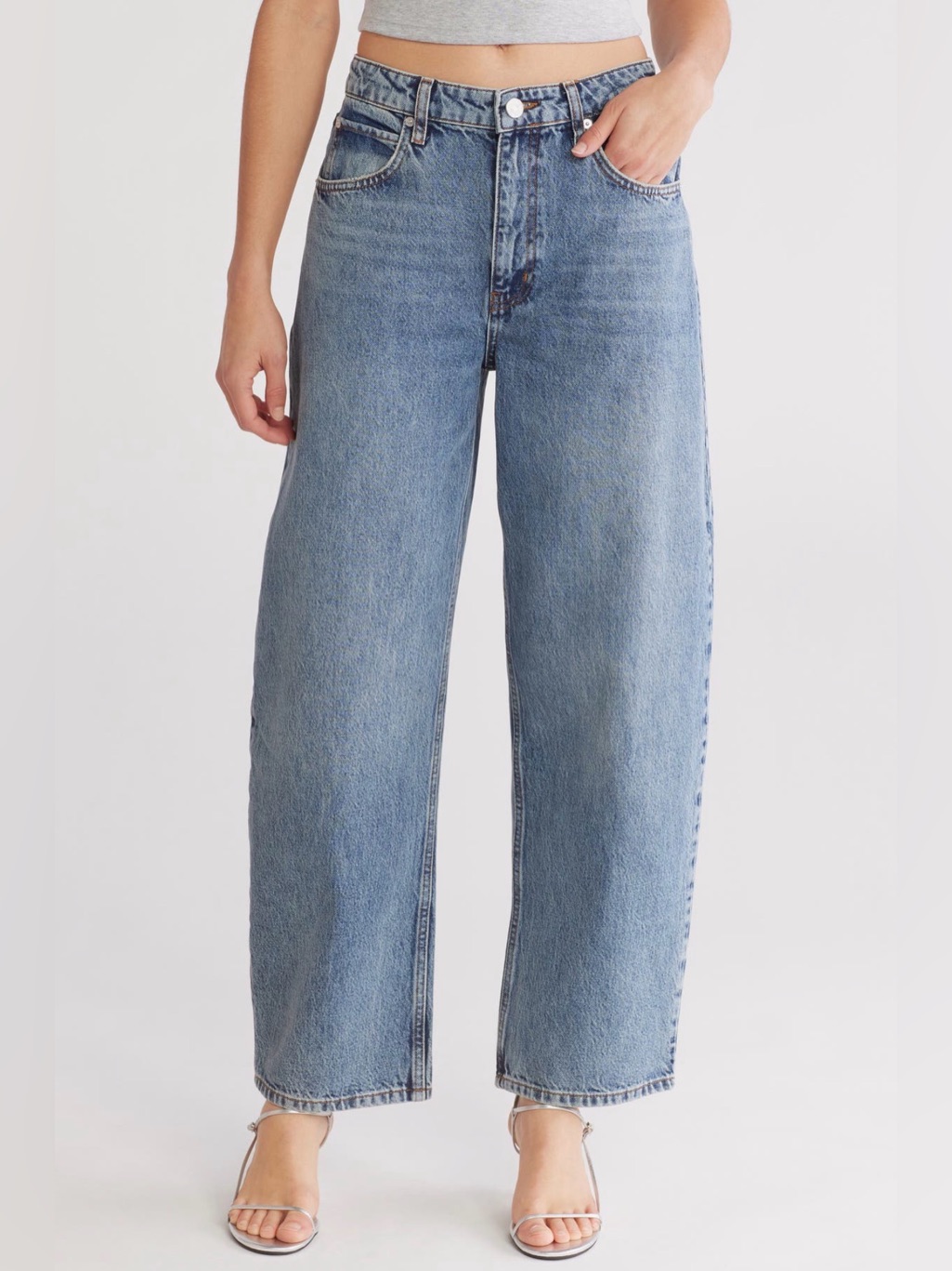 Frame Denim Wide-Leg Jeans In Medium Blue
